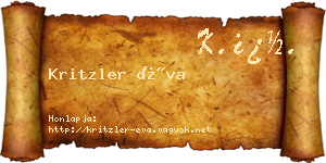 Kritzler Éva névjegykártya